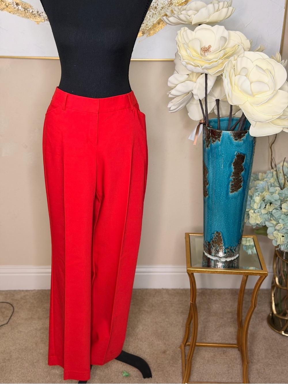 Express Red Wide-Leg Trousers